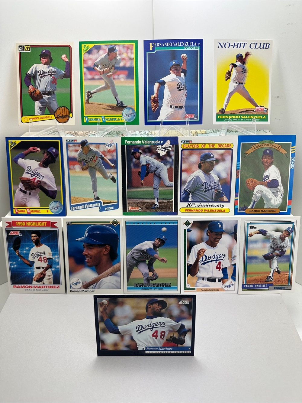 Fernando Valenzuela & Ramon Martinez Dodgers vintage lot of 15